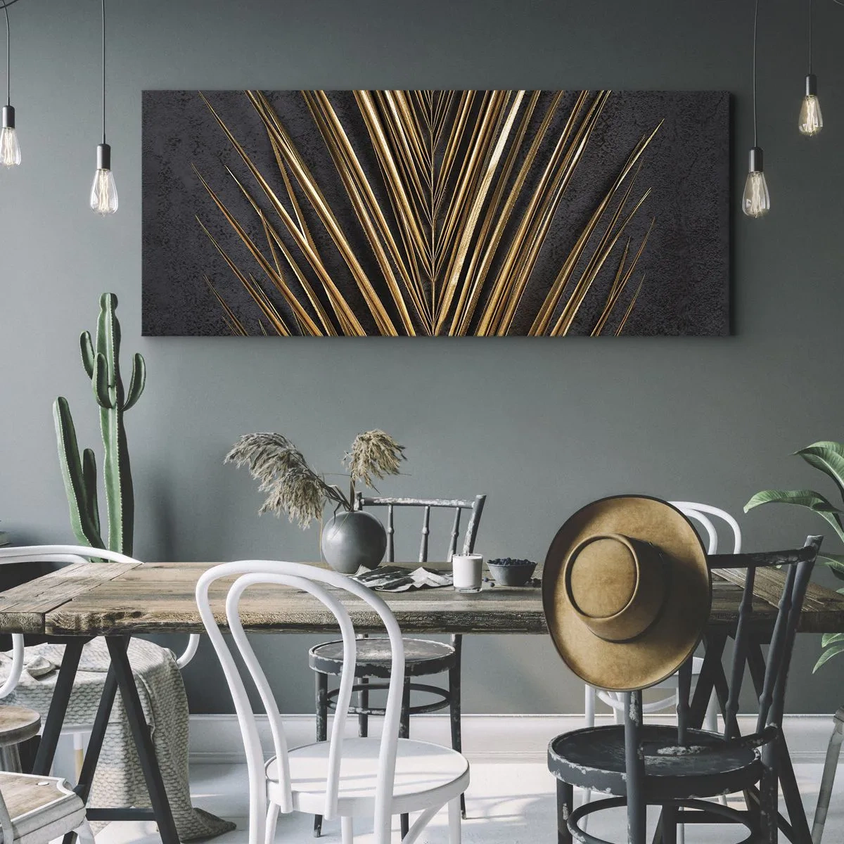 Schilderen op canvas - Het goud van de tropen - 160x50 cm