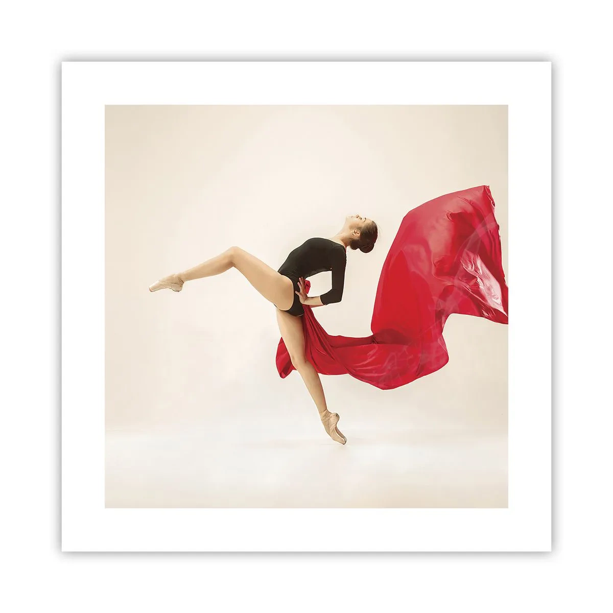 Poster - rood en zwart - 40x40 cm