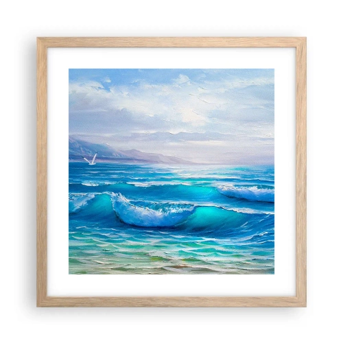 Een poster in een licht eiken lijst - Het brengt verlichting - 40x40 cm