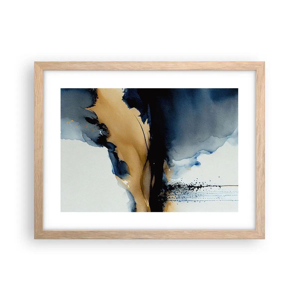 Een poster in een licht eiken lijst - Achter het gordijn - 40x30 cm