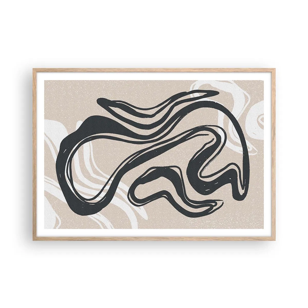 Een poster in een licht eiken lijst - Expressie vermenigvuldigd - 100x70 cm