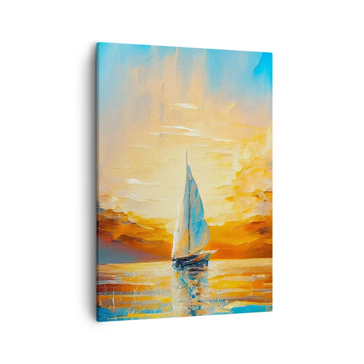 Schilderen op canvas - Zeilen in goud - 50x70 cm