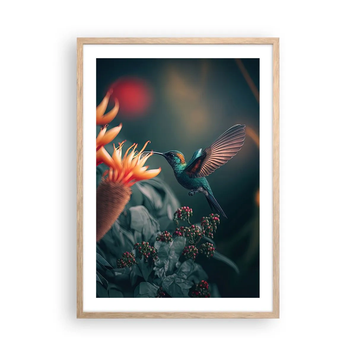 Een poster in een licht eiken lijst - een werkelijk kleurrijk leven - 50x70 cm