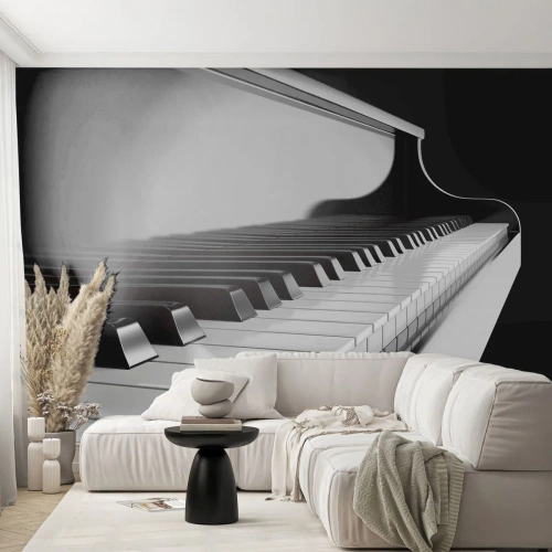 Fotobehang Premium Sand - Harmonie van vormen en kleuren - Piano, Piano, Muziek - 100x70 cm