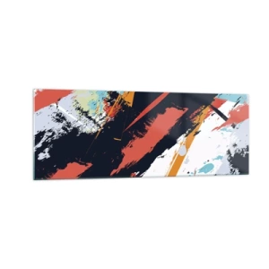 Schilderen op glas - Dynamische compositie - 140x50 cm