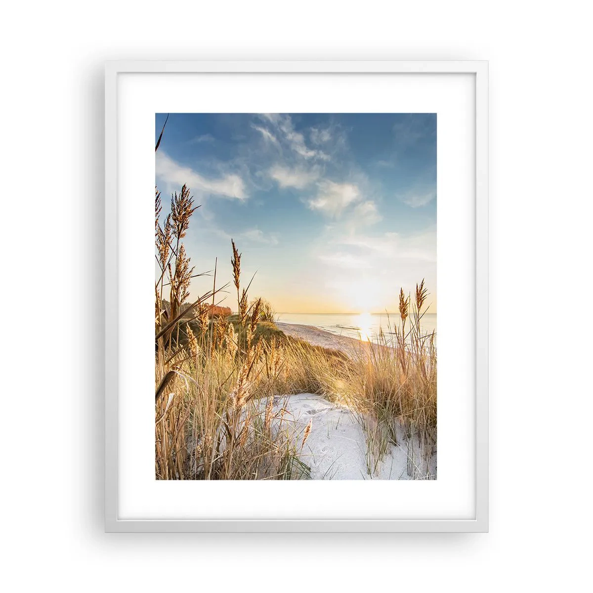 Poster in een witte lijst - Noord strand - 40x50 cm