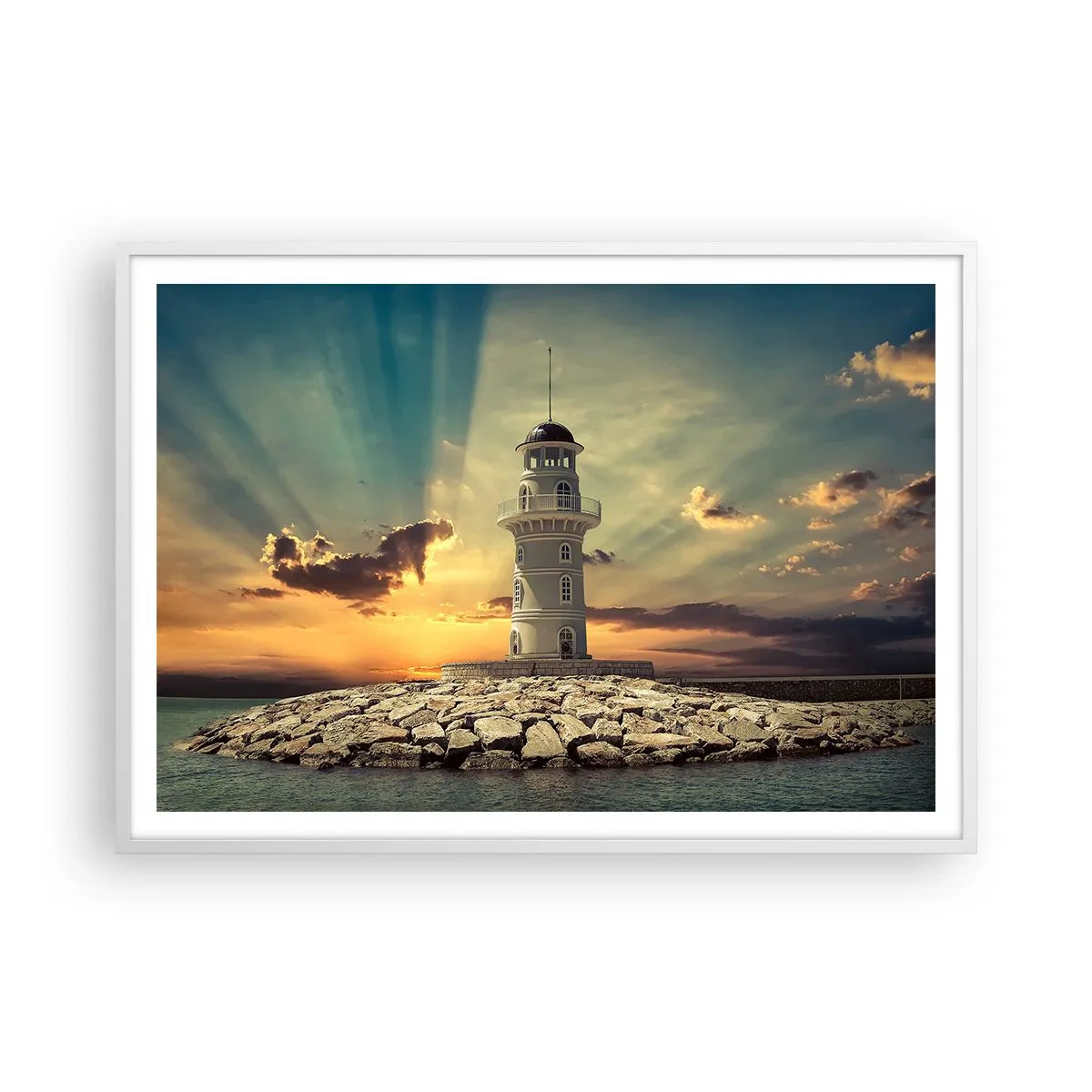 Poster in een witte lijst - Licht - Goed - Schoonheid - 100x70 cm