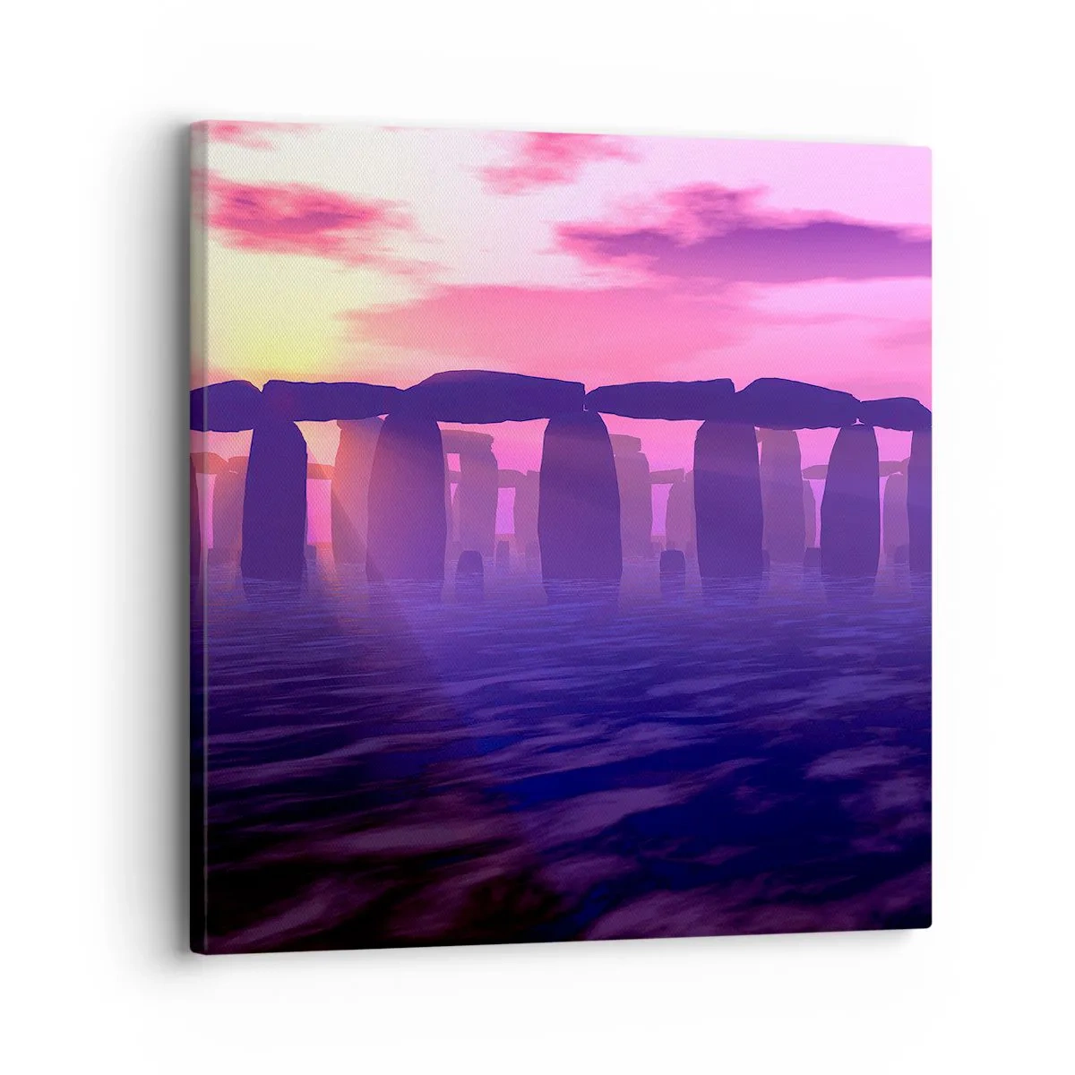 Schilderen op canvas - Mysterie bij zonsopgang in de mist - 30x30 cm