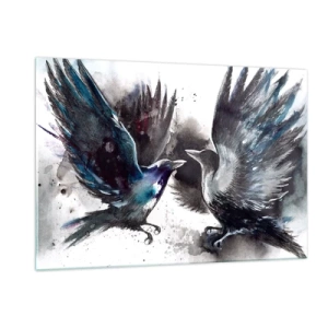 Schilderen op glas - De ene kraai pikt de andere de ogen niet uit - 120x80 cm