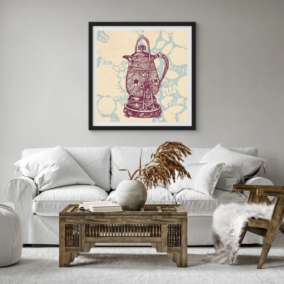 Poster in een zwarte lijst - De schoonheid van het dagelijks leven - 40x40 cm