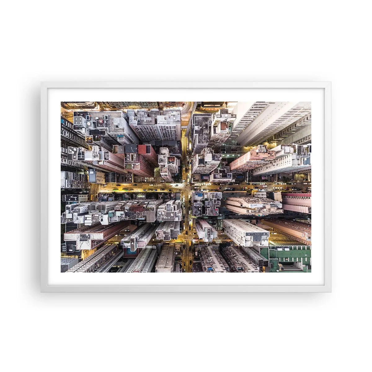 Poster in een witte lijst - Groeten uit Hong Kong - 70x50 cm
