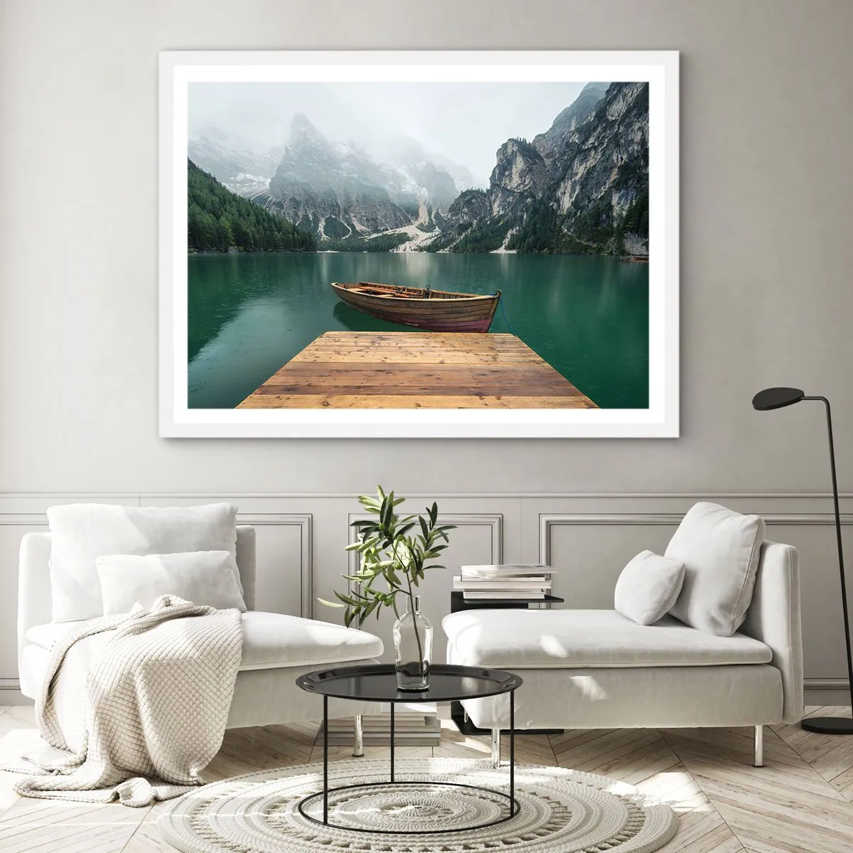 Poster in een witte lijst - "En de trotse rotsen van het voorhoofd" - 40x30 cm