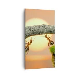 Schilderen op canvas - Gelukkig samenwerken - 55x100 cm