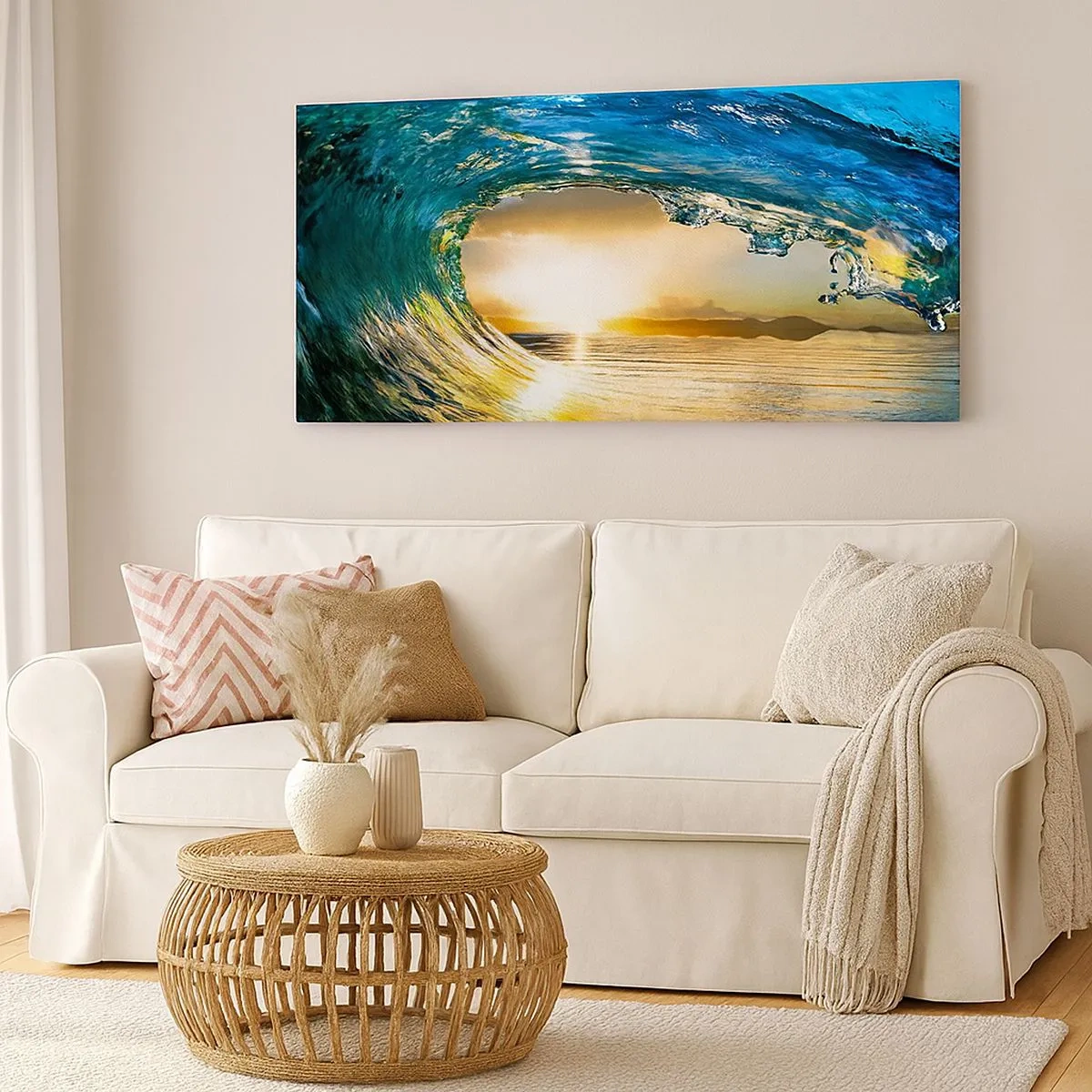 Schilderen op canvas - In een smaragd-gouden kristal - 100x40 cm