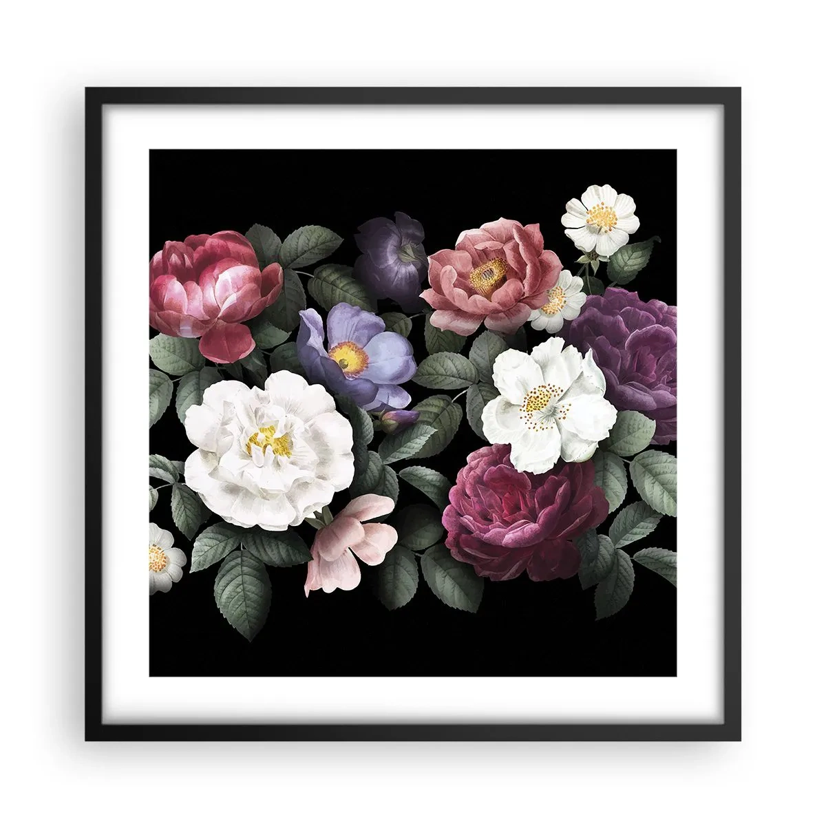 Poster in een zwarte lijst - Uit de Engelse tuin - 50x50 cm