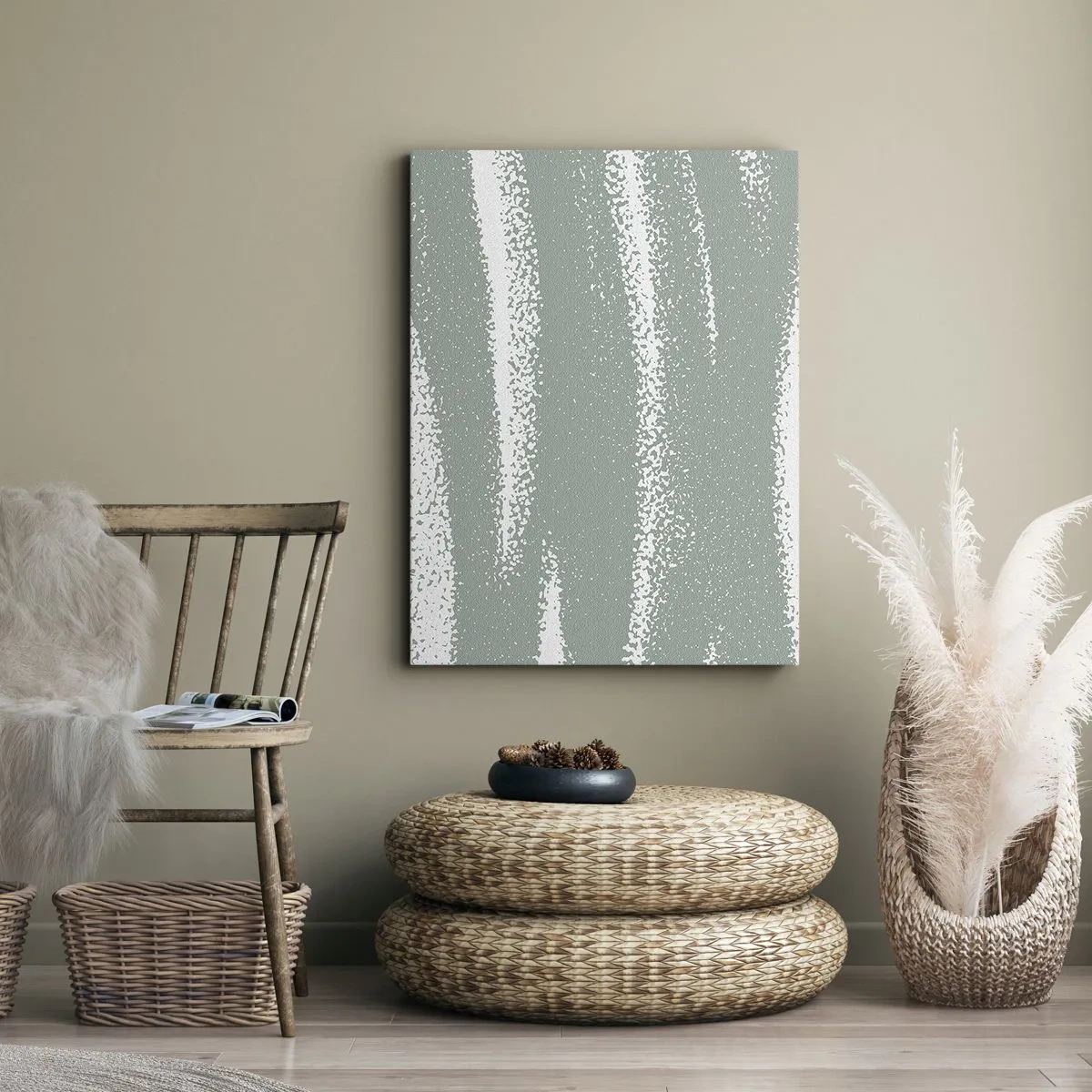 Schilderen op canvas - Abstractie in een winterklimaat - 65x120 cm