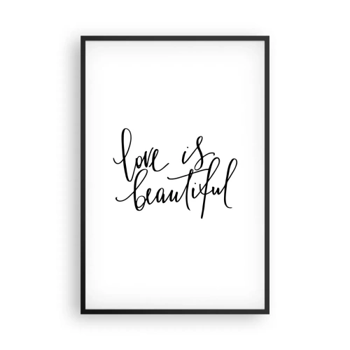 Poster in een zwarte lijst - Lees en herhaal - 61x91 cm