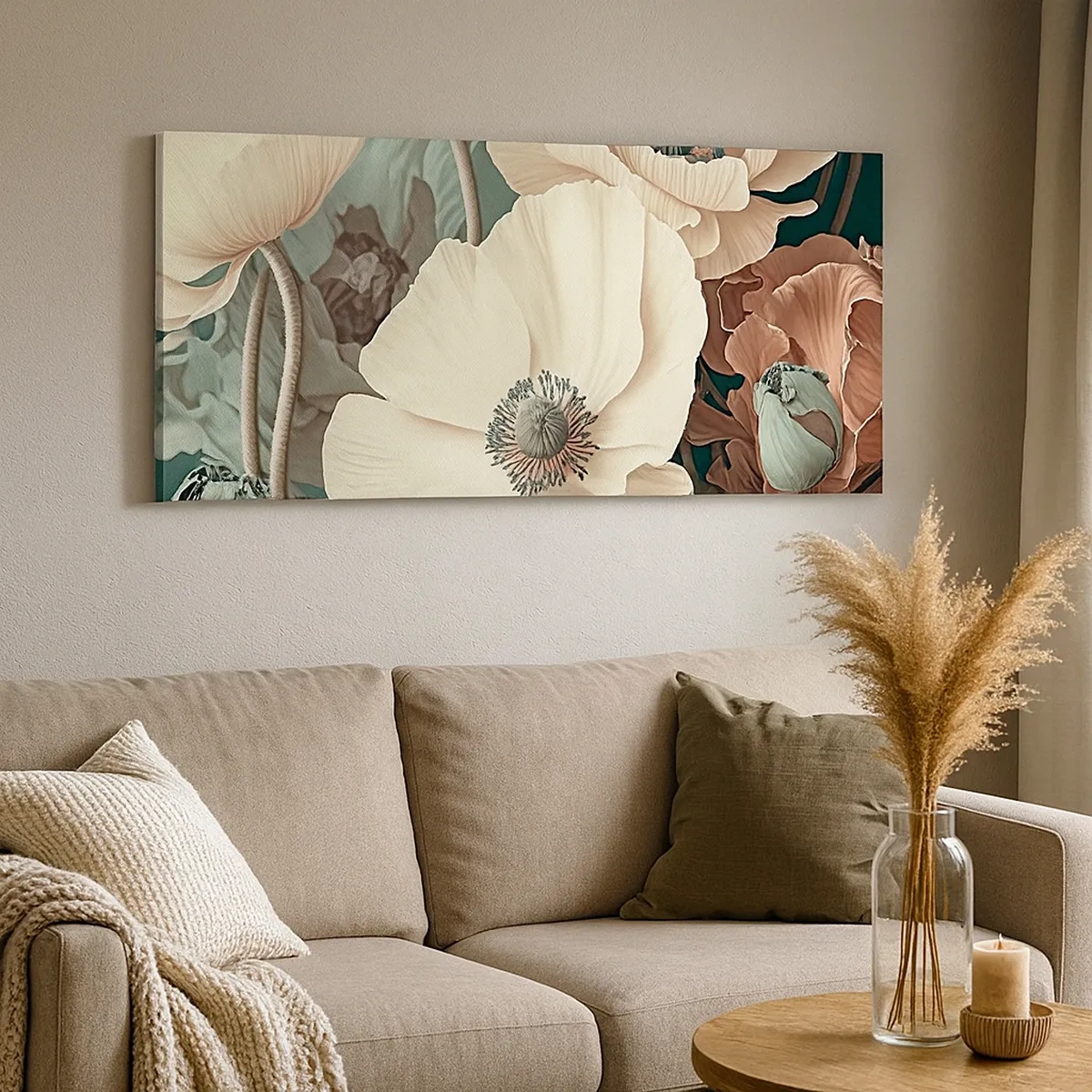 Schilderen op canvas - Het gefluister van klaprozen - 30x30 cm