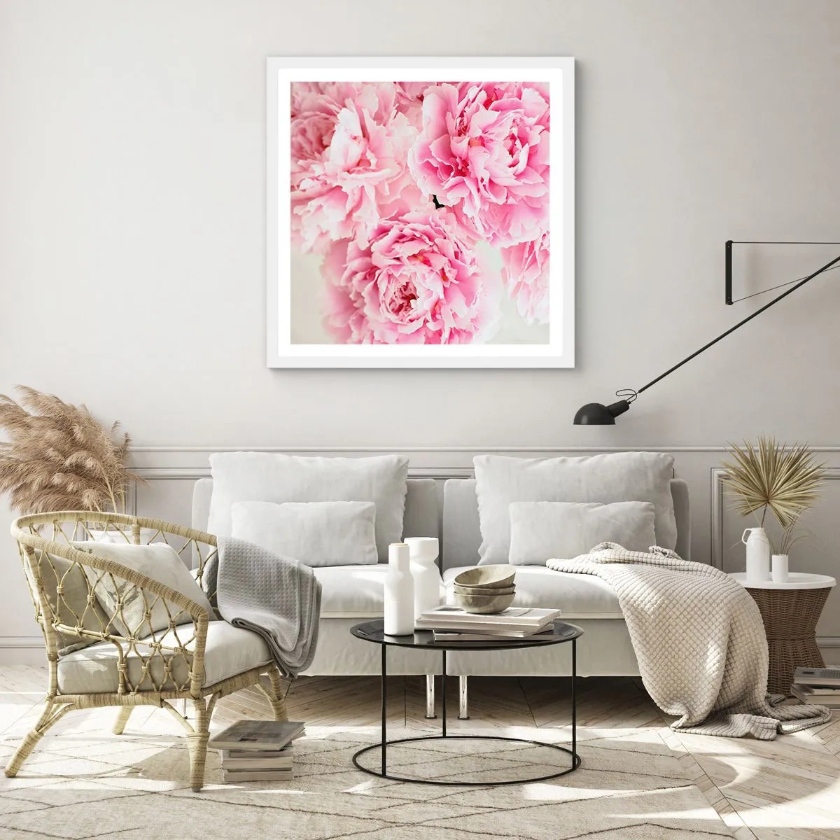 Poster in een witte lijst - In roze glamour - 60x60 cm