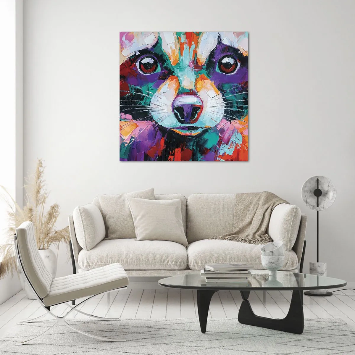 Schilderen op glas - Alleen goede emoties - 70x70 cm