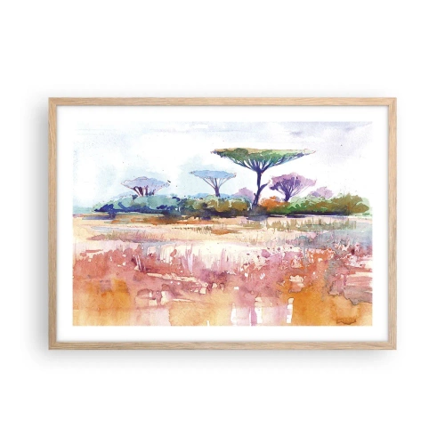 Een poster in een licht eiken lijst - Savanne kleuren - 70x50 cm