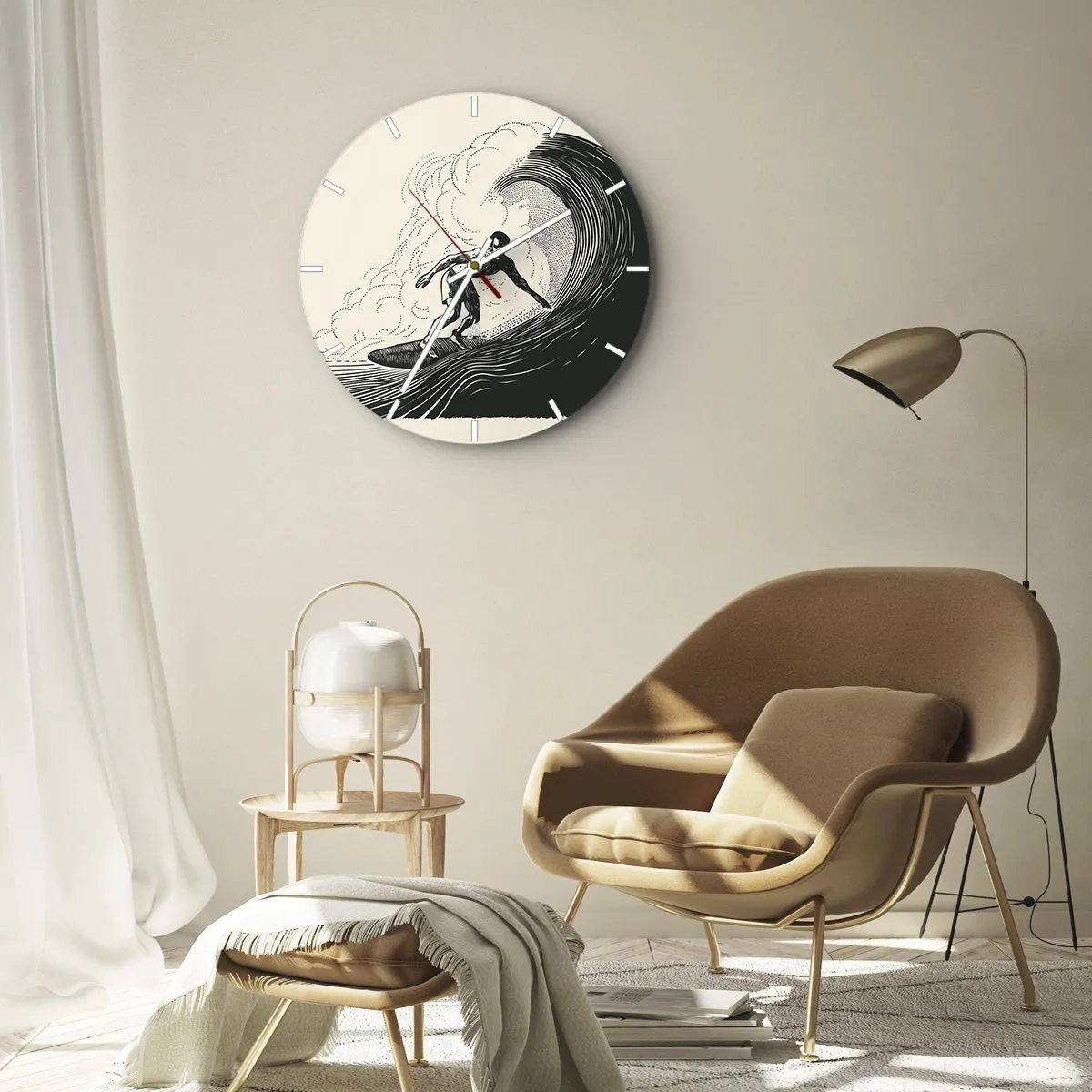 Wandklok - Klok - Koning van de golf - 40x40 cm