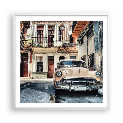 Poster in een witte lijst - De siësta in Havana - 60x60 cm