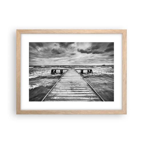 Een poster in een licht eiken lijst - Ik wacht tot de wind wegjaagt... - 40x30 cm