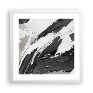 Poster in een witte lijst - Abstractie op grote schaal - 40x40 cm
