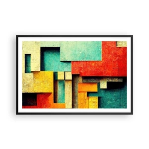 Poster in een zwarte lijst - Festival van rechte hoeken - 91x61 cm