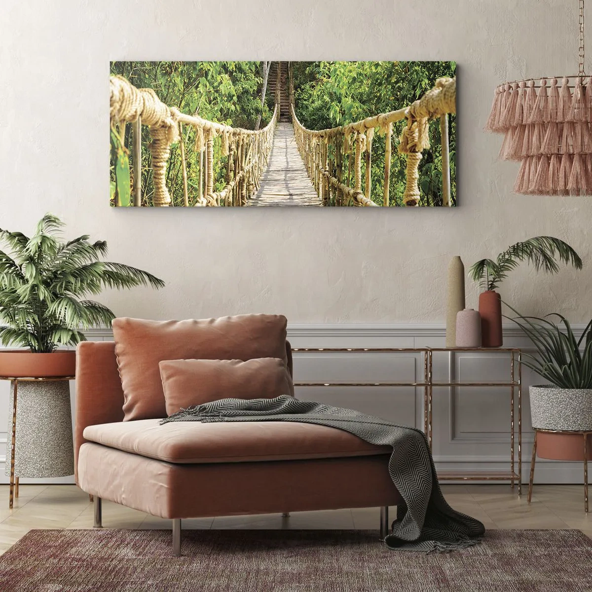 Schilderen op canvas - Opgeschort in het groen - 120x50 cm