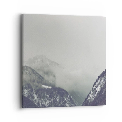 Schilderen op canvas - Mistige vallei - 40x40 cm