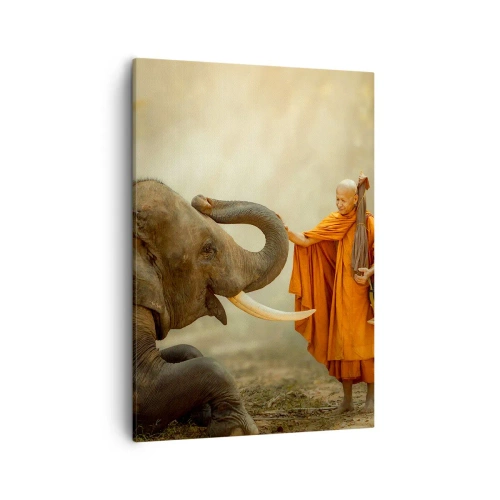 Schilderen op canvas - Ontmoeting tijdens een reis - 50x70 cm