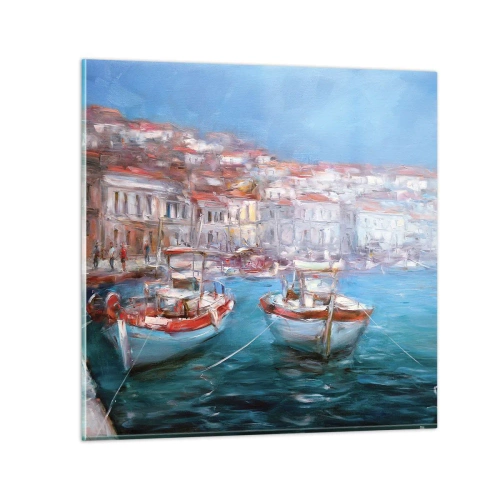 Schilderen op glas - Italiaanse baai - 30x30 cm