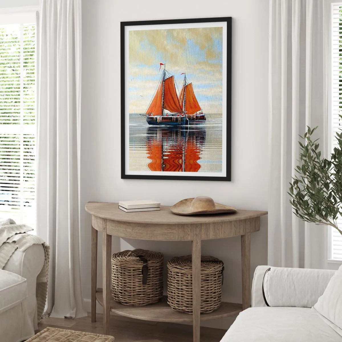 Poster in een zwarte lijst - Hé, zeil, matroos... - 40x50 cm