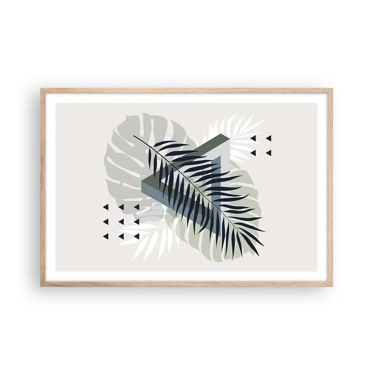 Een poster in een licht eiken lijst - Natuur en geometrie - twee orden? - 91x61 cm