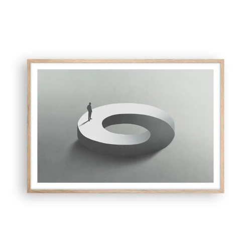 Een poster in een licht eiken lijst - En wees hier slim - 91x61 cm
