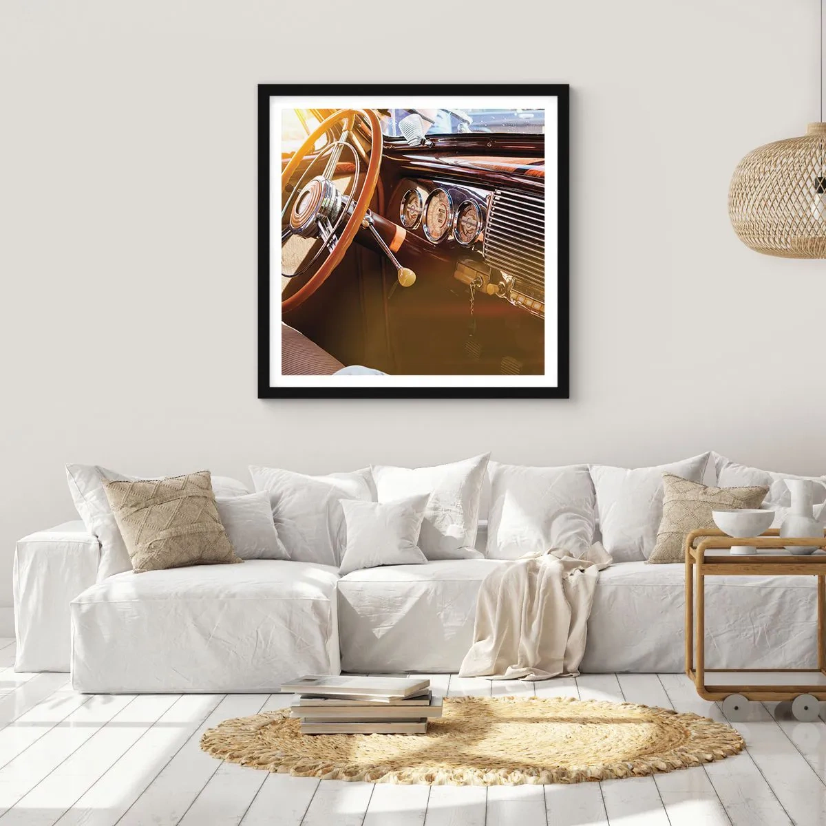 Poster in een zwarte lijst - Een adem van luxe uit het verleden - 60x60 cm