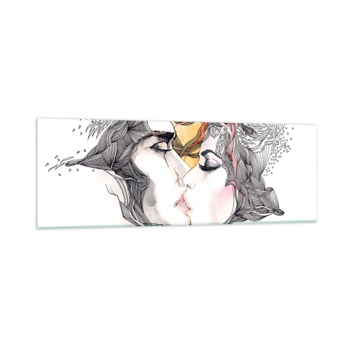 Schilderen op glas - De wereld bestaat niet - 90x30 cm