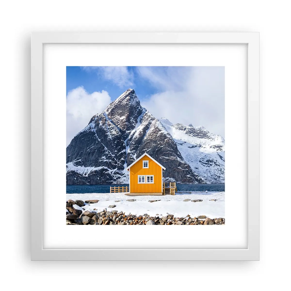 Poster in een witte lijst - Scandinavische vakanties - 30x30 cm