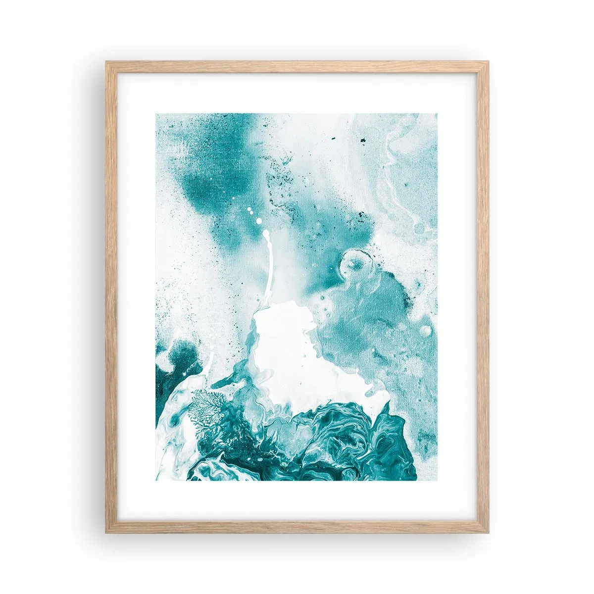 Een poster in een licht eiken lijst - Moerast van blauw - 40x50 cm