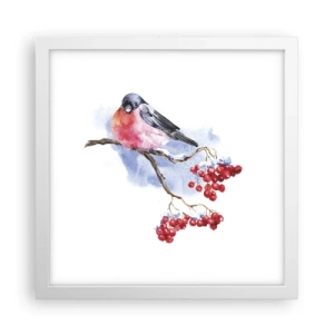 Poster in een witte lijst - Winter in kleur - 30x30 cm