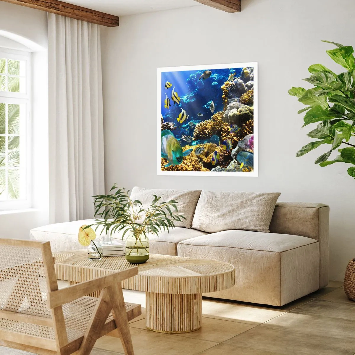 Poster - Veel verkeer op de vakantieroute - 50x50 cm