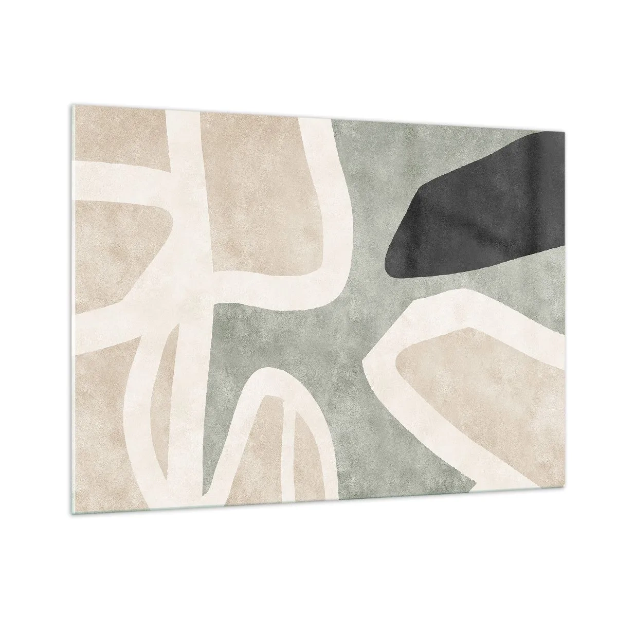 Schilderen op glas - Compositie met een zwart motief - 100x70 cm