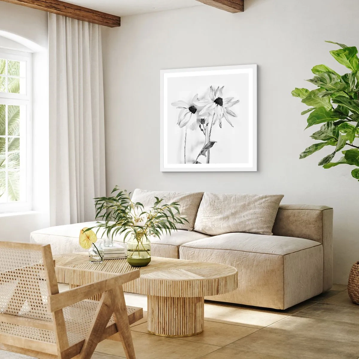 Poster in een witte lijst - Niemand wil alleen zijn - 30x30 cm