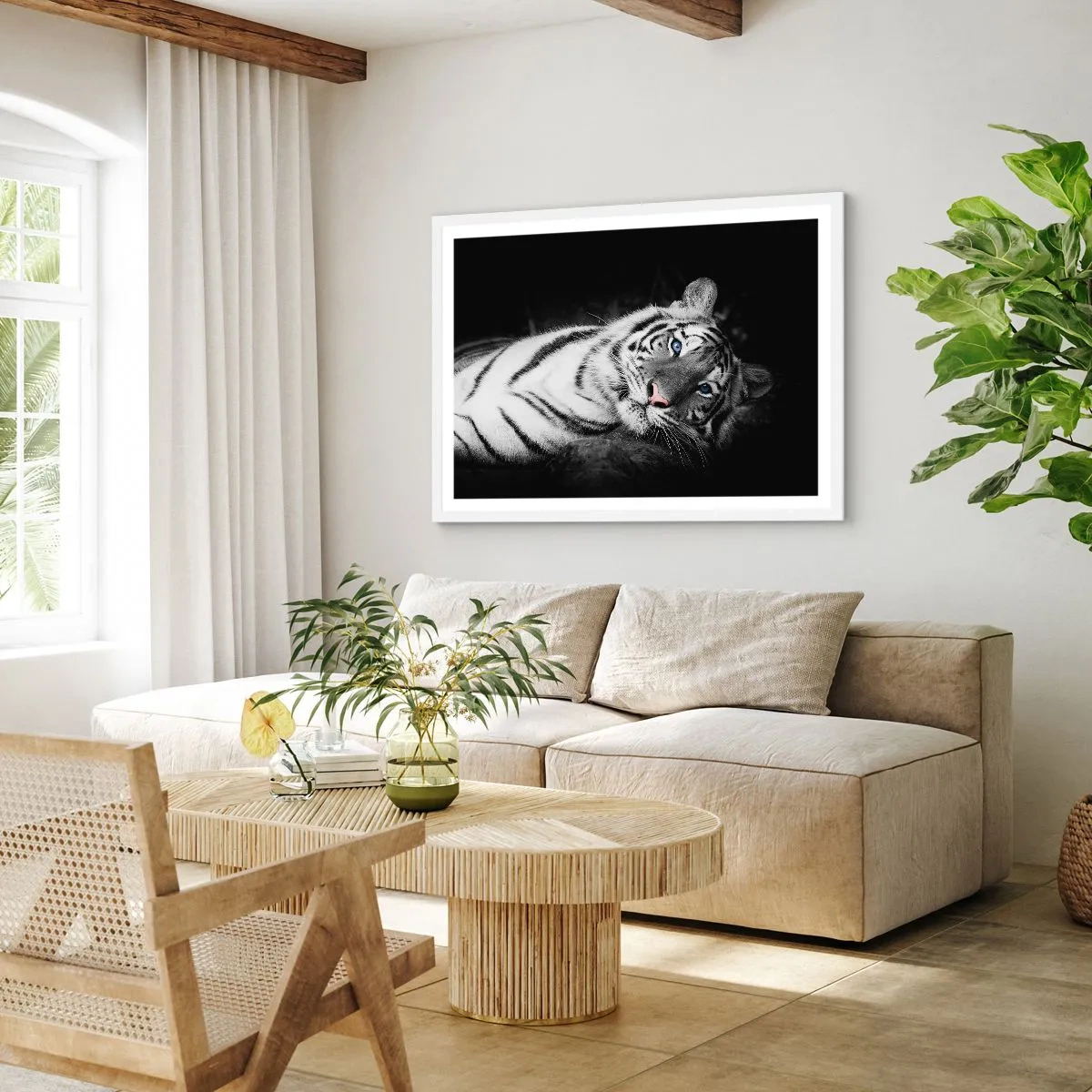 Poster in een witte lijst - Wildheid en vrede - 91x61 cm