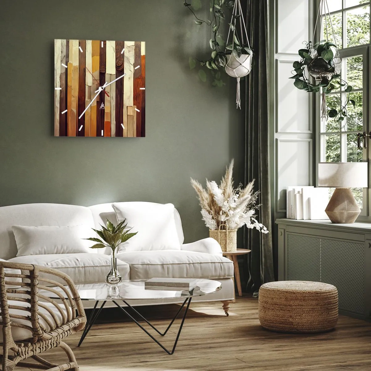 Wandklok - Klok - Anthem van de bosbomen - 40x40 cm