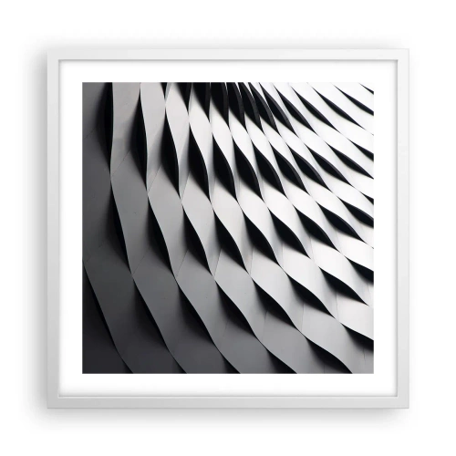 Poster in een witte lijst - Aan de oppervlakte van de golven - 50x50 cm