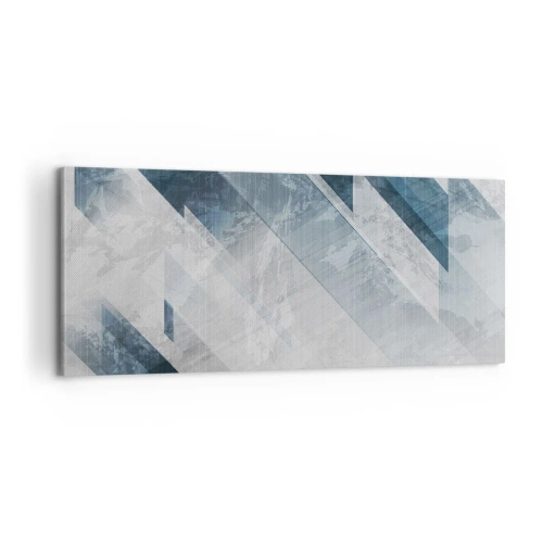 Schilderen op canvas - Ruimtelijke compositie - grijze beweging - 100x40 cm