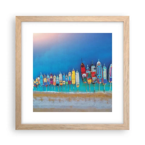 Een poster in een licht eiken lijst - Vanuit vogelperspectief - 30x30 cm